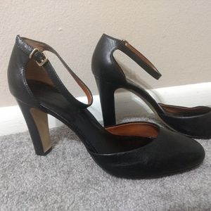 Banana Republic Julia Black Leather Heels Sz 10 NE